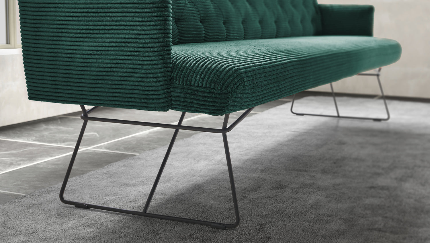 KAWOLA Esszimmerbank CHARME Cord smaragd
