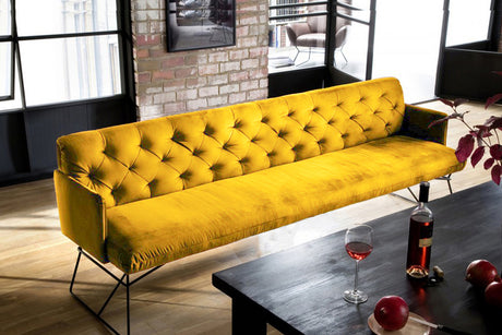 KAWOLA Esszimmerbank CHARME Velvet curry, 3.5-Sitzer