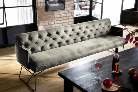 KAWOLA Esszimmerbank CHARME Velvet silber, 3.5-Sitzer