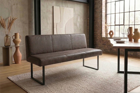 KAWOLA Esszimmerbank ELEEN Leder dunkelbraun, 2-Sitzer, 143 x 69