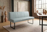 KAWOLA Esszimmerbank ELEEN Leder hellblau, 2-Sitzer, 123 x 69