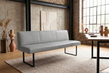 KAWOLA Esszimmerbank ELEEN Leder hellgrau, 3-Sitzer, 223 x 69
