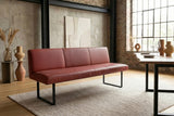KAWOLA Esszimmerbank ELEEN Leder rot, 2.5-Sitzer, 203 x 69