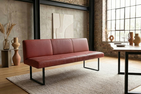 KAWOLA Esszimmerbank ELEEN Leder rot, 2-Sitzer, 183 x 69