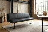 KAWOLA Esszimmerbank ELEEN Leder schwarz, 2.5-Sitzer, 203 x 69