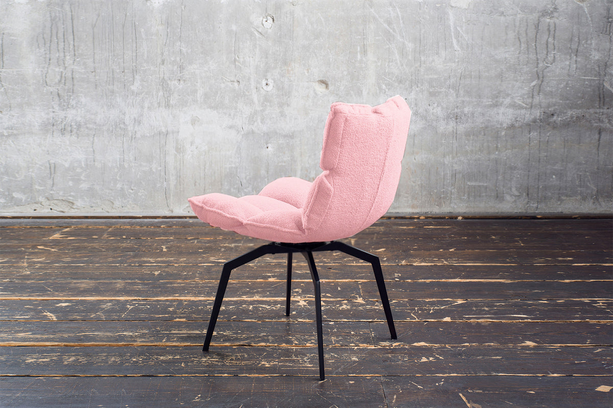 KAWOLA Esszimmerstuhl BARO Drehstuhl Stoff rosa