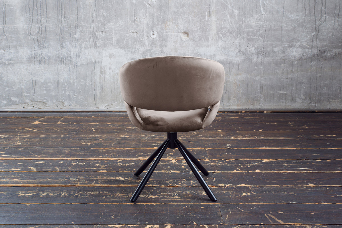 KAWOLA Esszimmerstuhl LARA Drehstuhl Velvet taupe