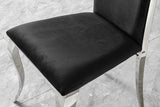 KAWOLA Esszimmerstuhl MORA Barock Velvet schwarz