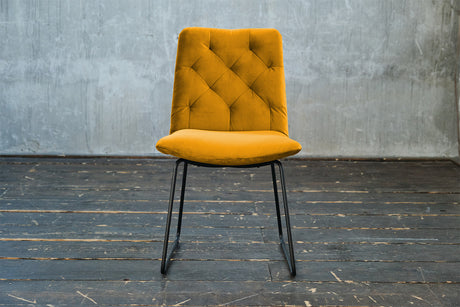 KAWOLA Esszimmerstuhl NEW CHARME Velvet curry, 52 x 66
