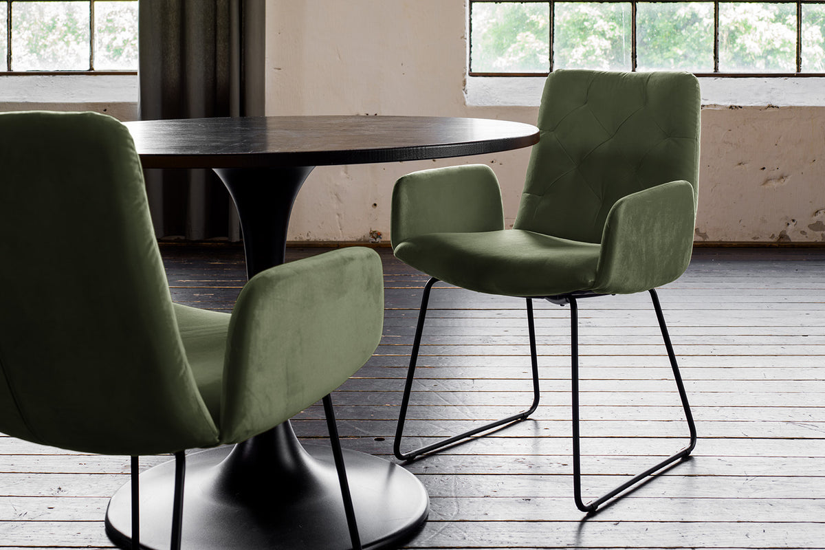 KAWOLA Esszimmerstuhl NEW CHARME Velvet oliv
