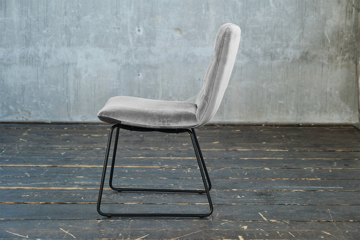 KAWOLA Esszimmerstuhl NEW CHARME Velvet silber
