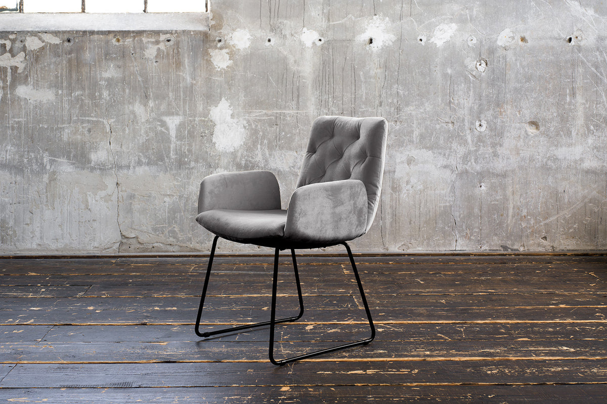 KAWOLA Esszimmerstuhl NEW CHARME Velvet silber