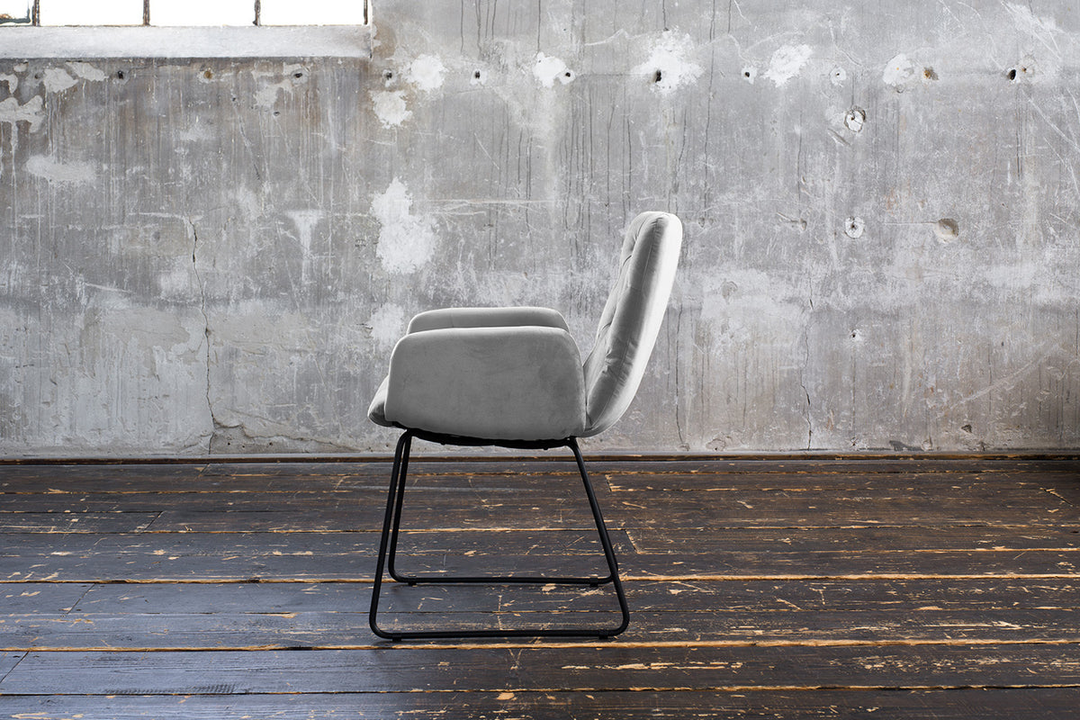 KAWOLA Esszimmerstuhl NEW CHARME Velvet silber