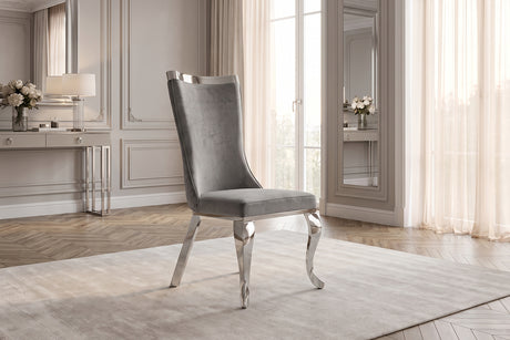 KAWOLA Esszimmerstuhl SELENA Barock Velvet grau