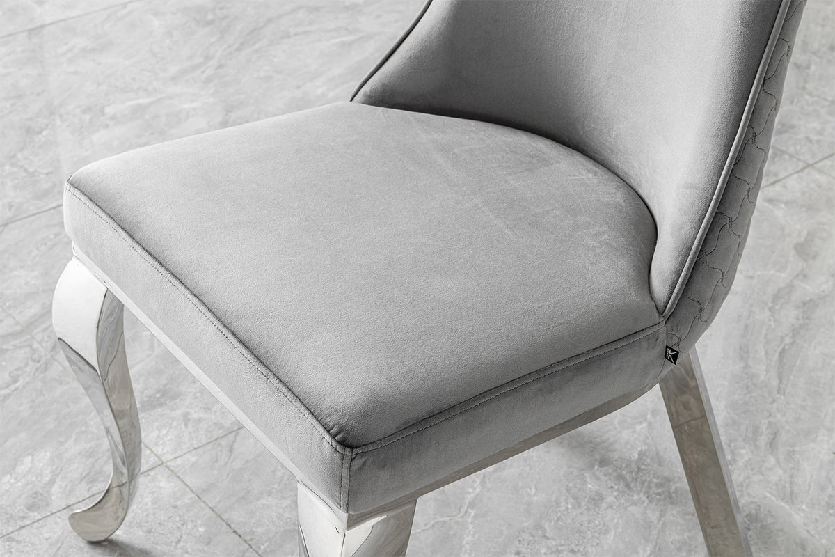 KAWOLA Esszimmerstuhl SELENA Barock Velvet grau