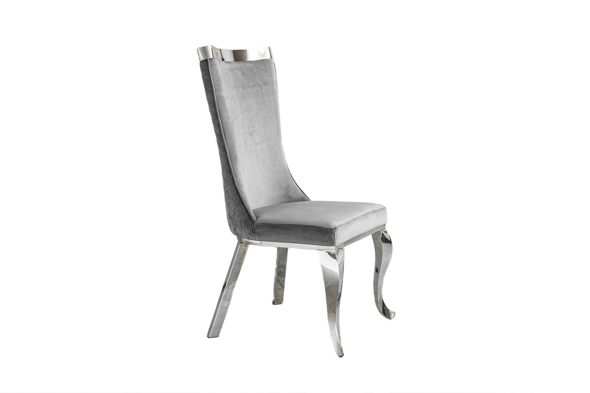 KAWOLA Esszimmerstuhl SELENA Barock Velvet grau