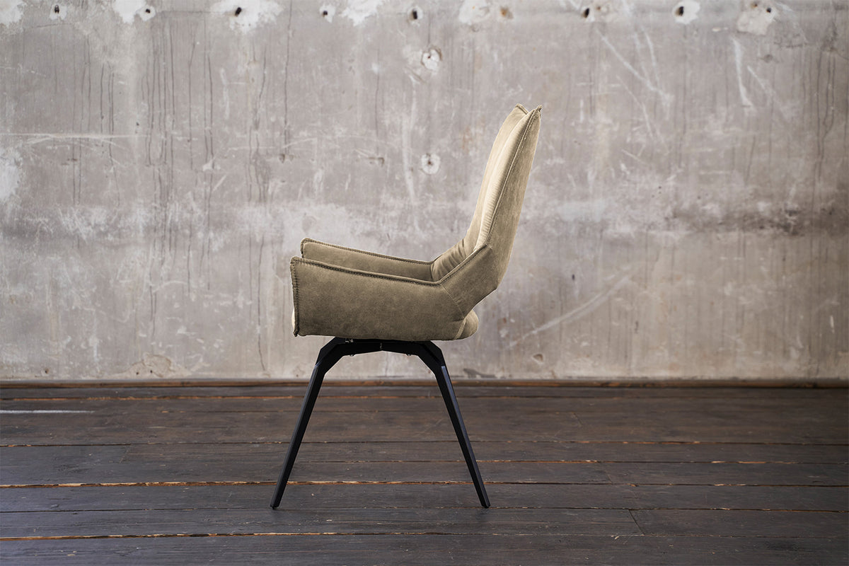 KAWOLA Esszimmerstuhl SIVO Drehstuhl Stoff beige