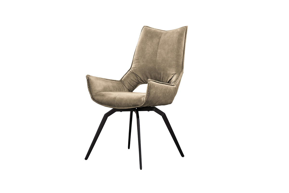 KAWOLA Esszimmerstuhl SIVO Drehstuhl Stoff beige