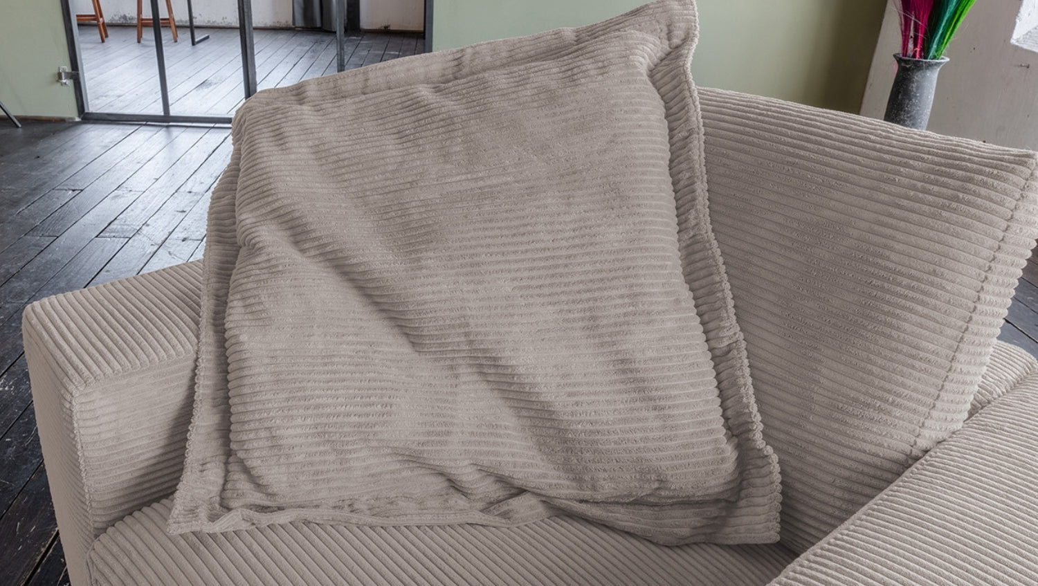 KAWOLA Flatterkissen MADELINE Cord taupe
