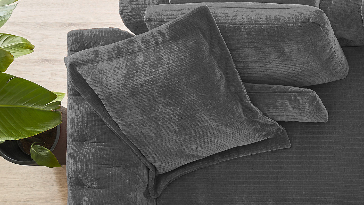 KAWOLA Flatterkissen SEPHI groß Cord Vintage anthrazit