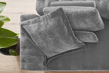 KAWOLA Flatterkissen SEPHI groß Cord Vintage grau