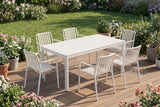 KAWOLA Gartenmöbel Set MIAVA 7-tlg. cremefarben, Tischgestell Stahl