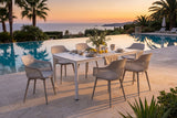 KAWOLA Gartenstuhl ALTEA Outdoor Kunststoff beige mit Kissen