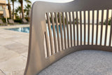KAWOLA Gartenstuhl ALTEA Outdoor Kunststoff beige mit Kissen