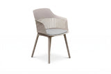 KAWOLA Gartenstuhl ALTEA Outdoor Kunststoff beige mit Kissen