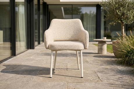 KAWOLA Gartenstuhl AMUR Outdoor Stoff cremefarben