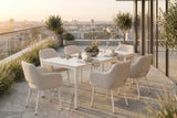 KAWOLA Gartenstuhl AMUR Outdoor Stoff cremefarben