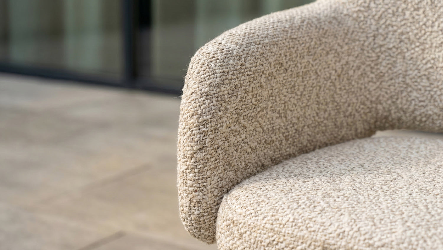 KAWOLA Gartenstuhl AMUR Outdoor Stoff cremefarben