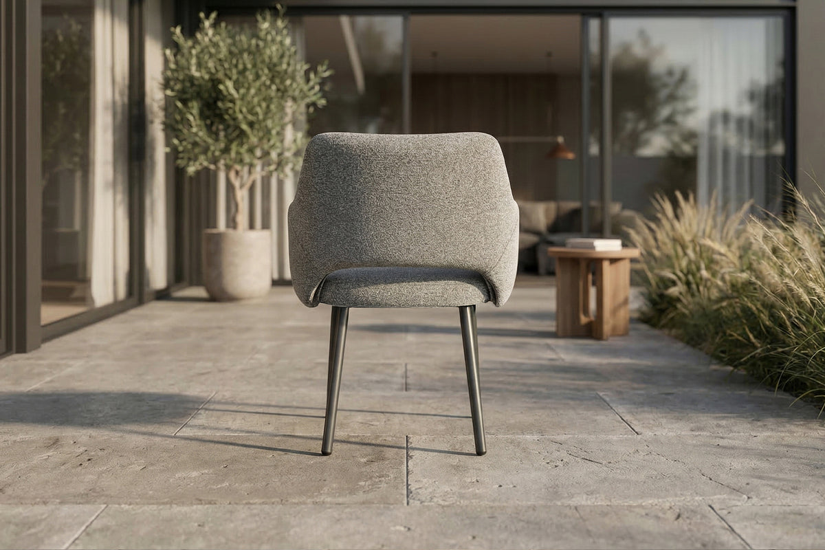 KAWOLA Gartenstuhl AMUR Outdoor Stoff grau