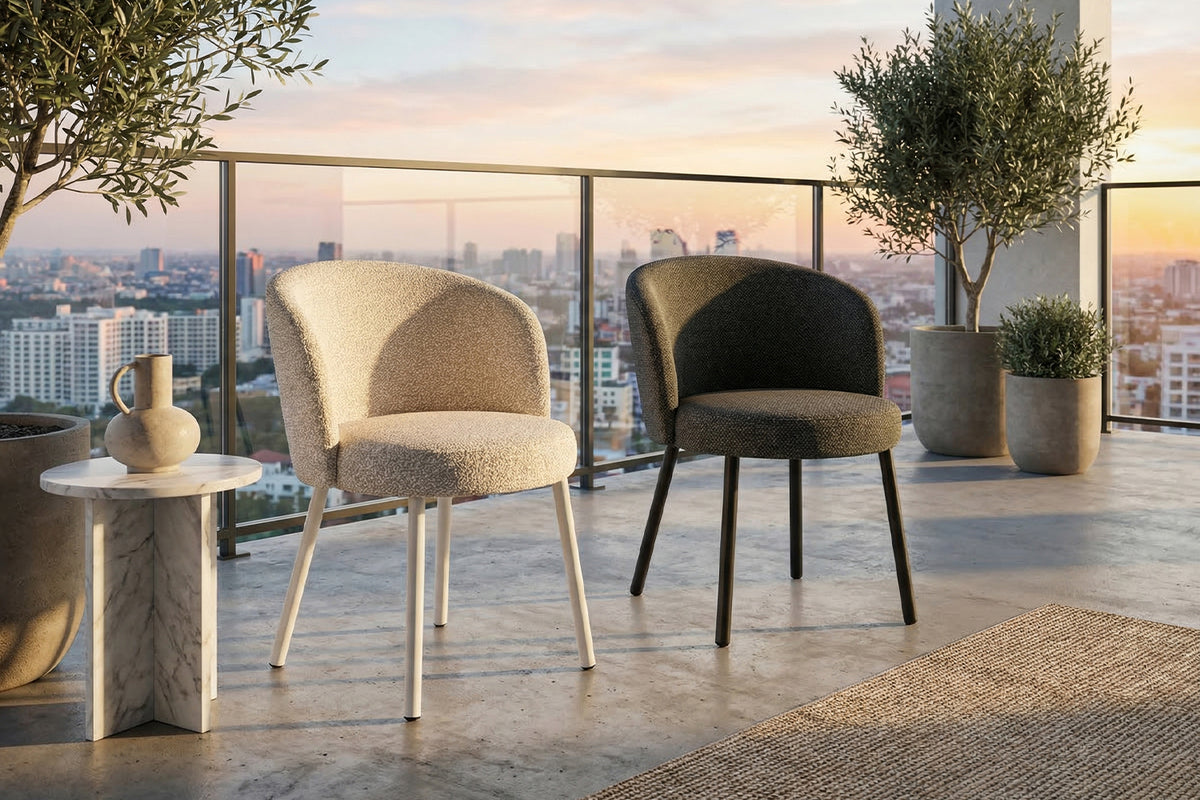 KAWOLA Gartenstuhl INDUS Outdoor Stoff cremefarben