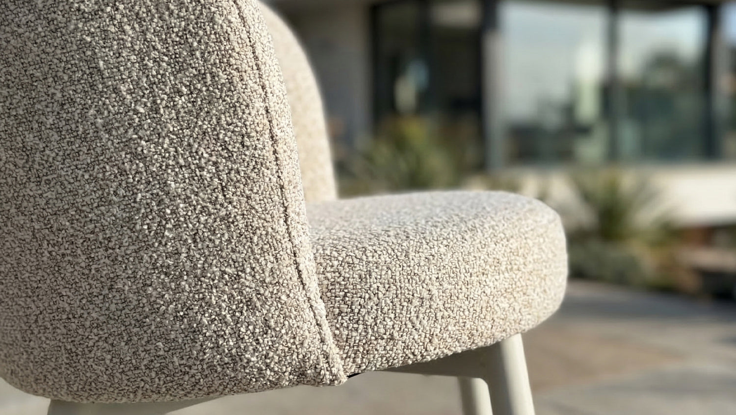 KAWOLA Gartenstuhl INDUS Outdoor Stoff cremefarben