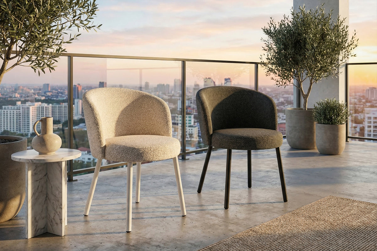 KAWOLA Gartenstuhl INDUS Outdoor Stoff grau