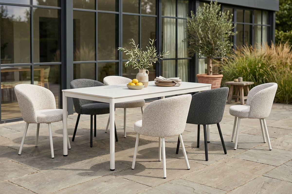 KAWOLA Gartenstuhl INDUS Outdoor Stoff grau