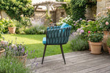 KAWOLA Gartenstuhl LUSHA Outdoor grau Rope türkis mit Kissen