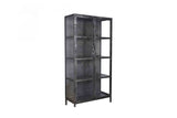 KAWOLA Highboard ARLES Vitrine Metall schwarz 2 Türen