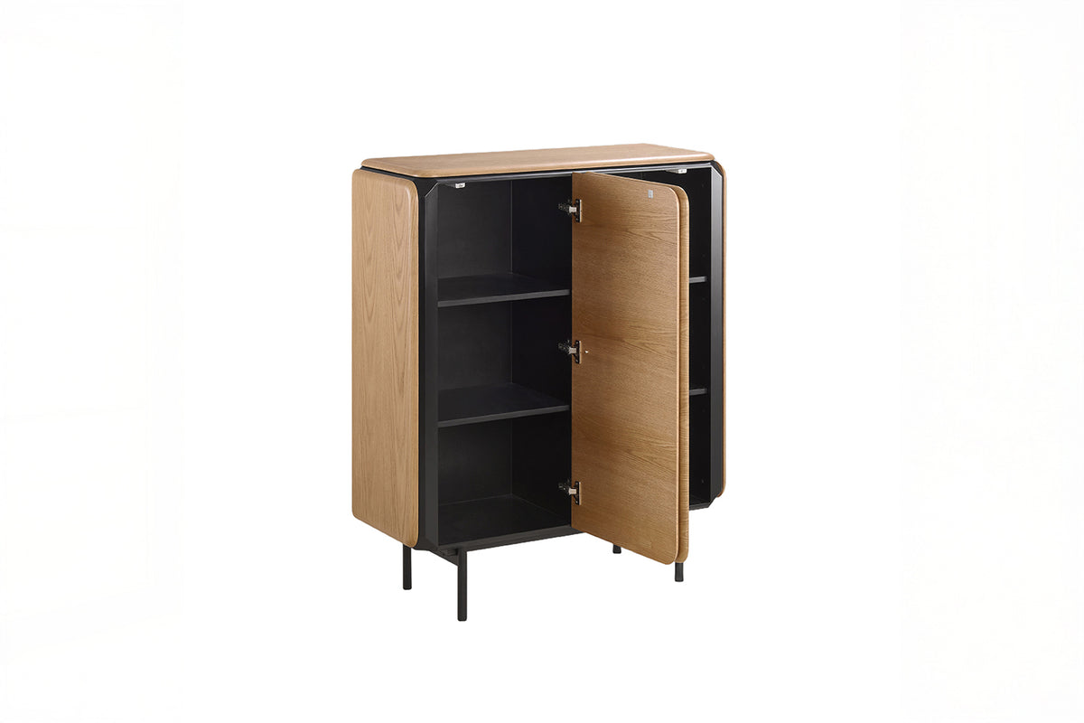 KAWOLA Highboard AVRIL 2 Türen Eiche braun