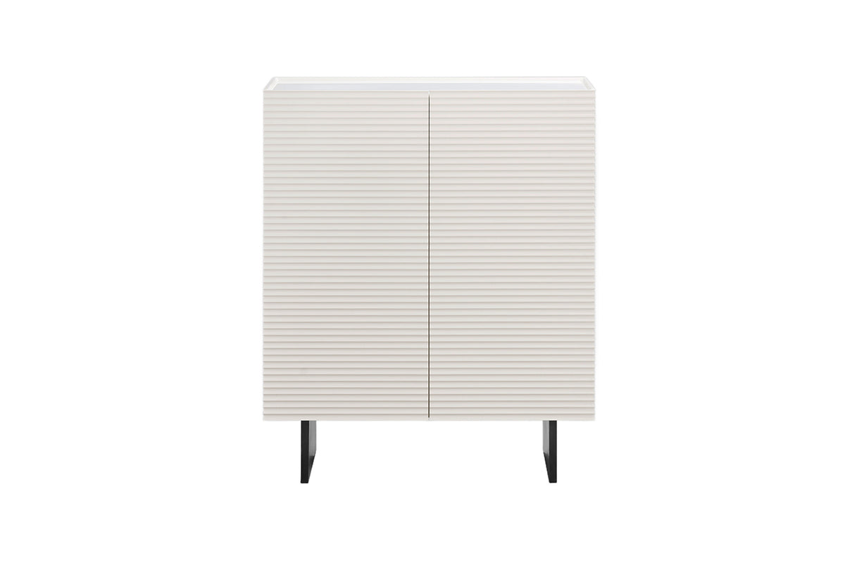 KAWOLA Highboard LYNN 2 Türen lackiert weiß