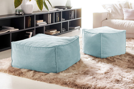 KAWOLA Hocker ALEA Cord hellblau