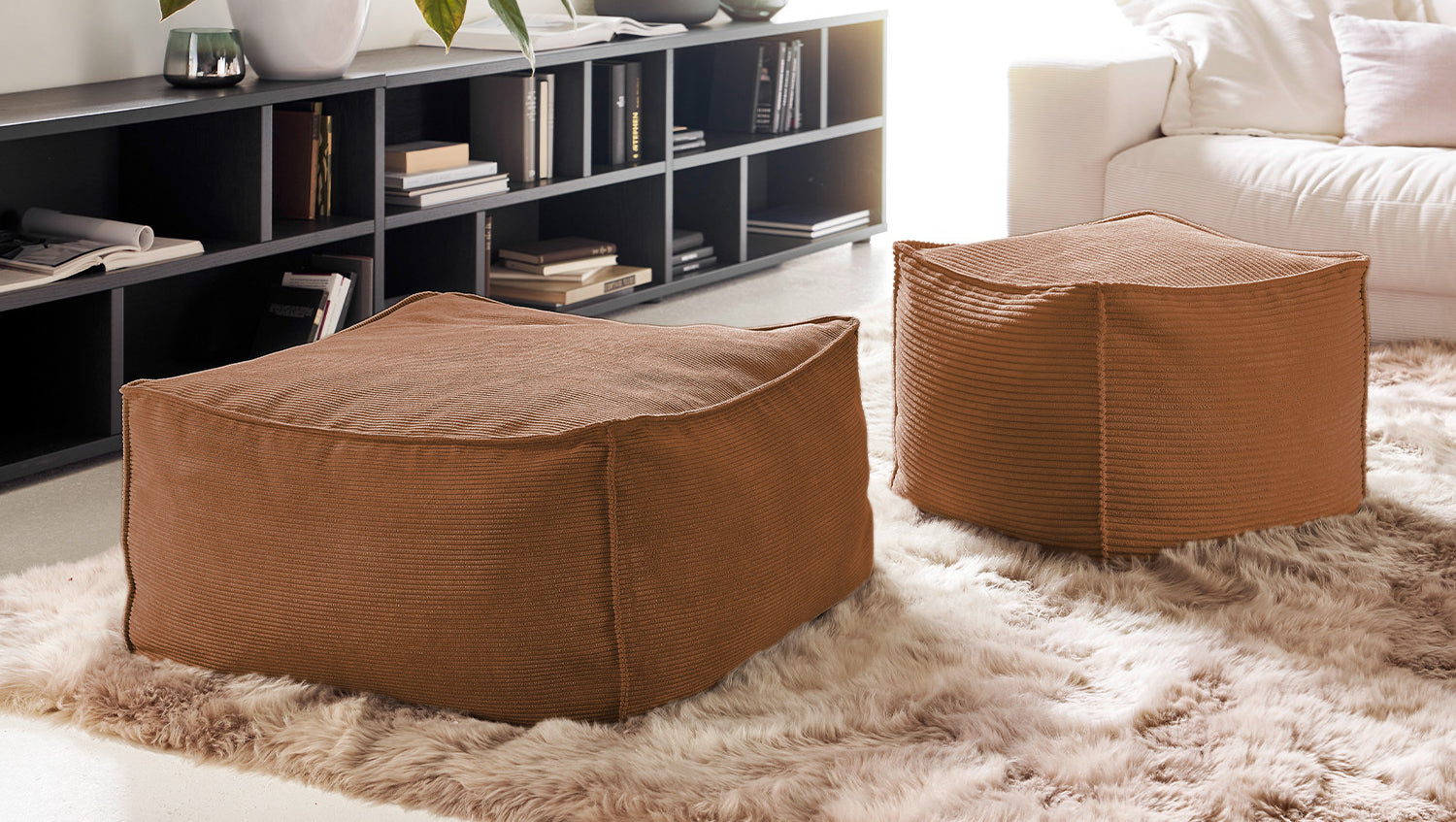KAWOLA Hocker ALEA Cord rost