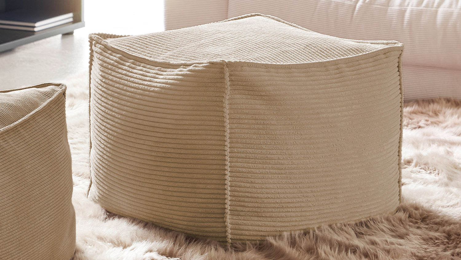 KAWOLA Hocker ALEA Cord taupe