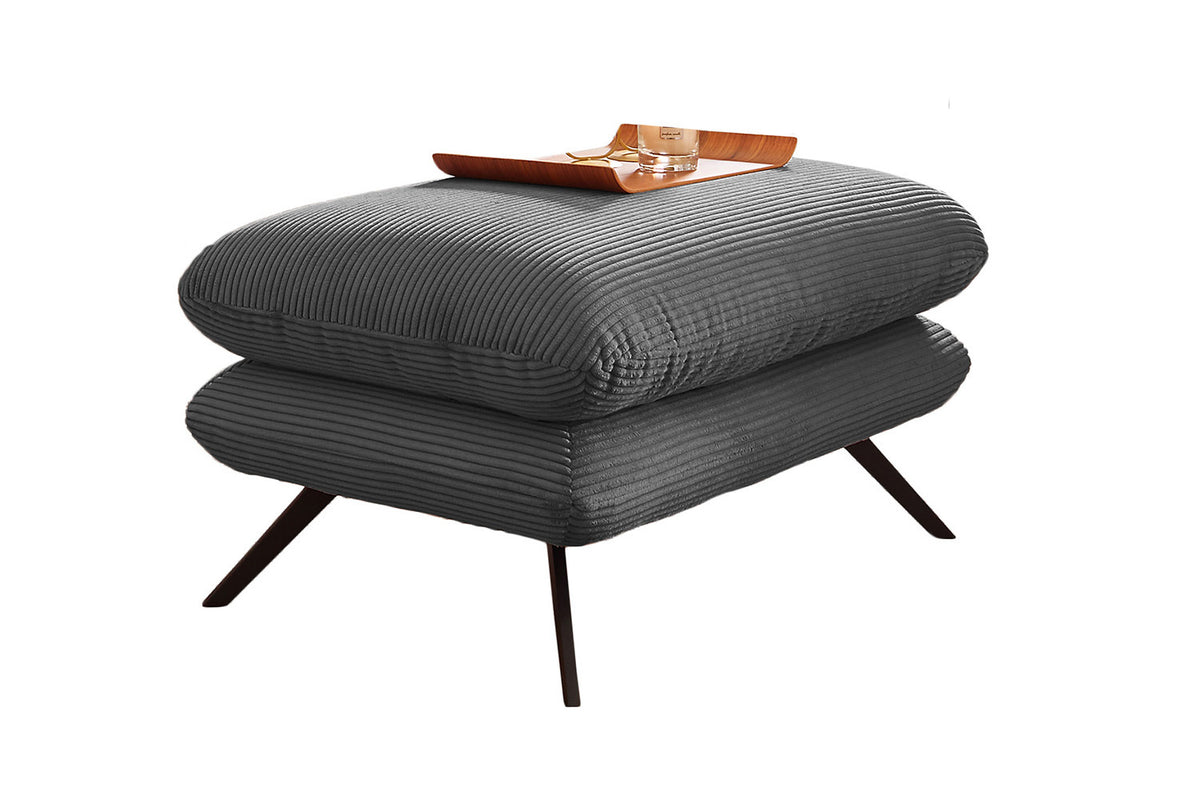 KAWOLA Hocker CHARME Hockerbank Cord grau