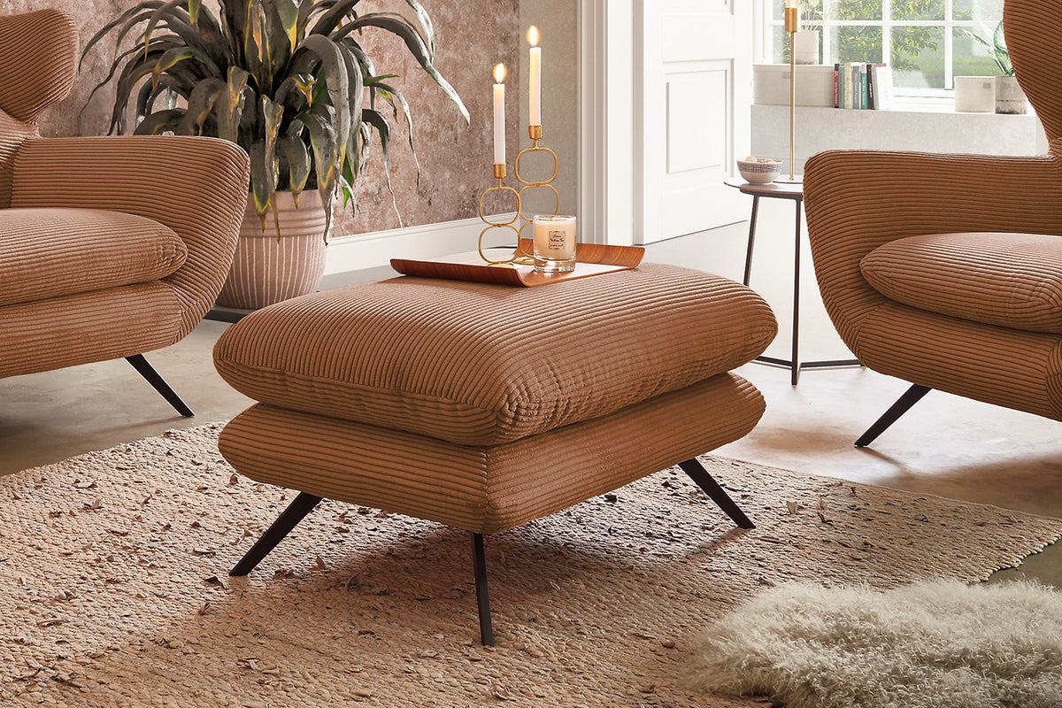 KAWOLA Hocker CHARME Hockerbank Cord rost