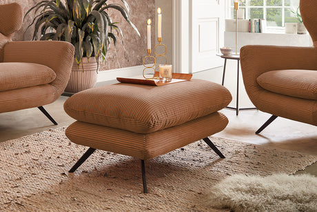 KAWOLA Hocker CHARME Hockerbank Cord rost