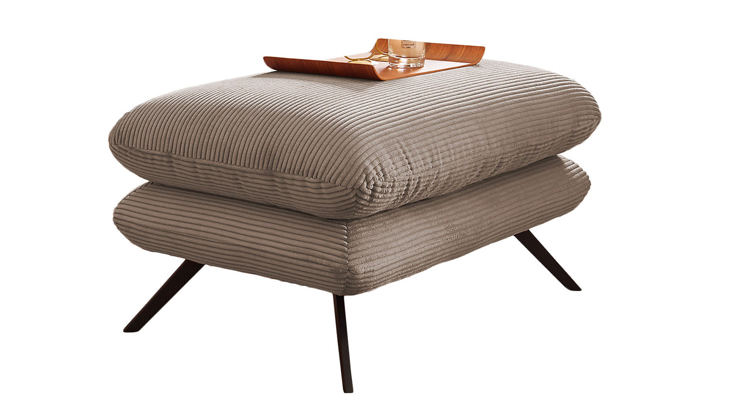 KAWOLA Hocker CHARME Hockerbank Cord taupe