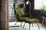 KAWOLA Hocker LOTTE Polsterhocker velvet olivgrün