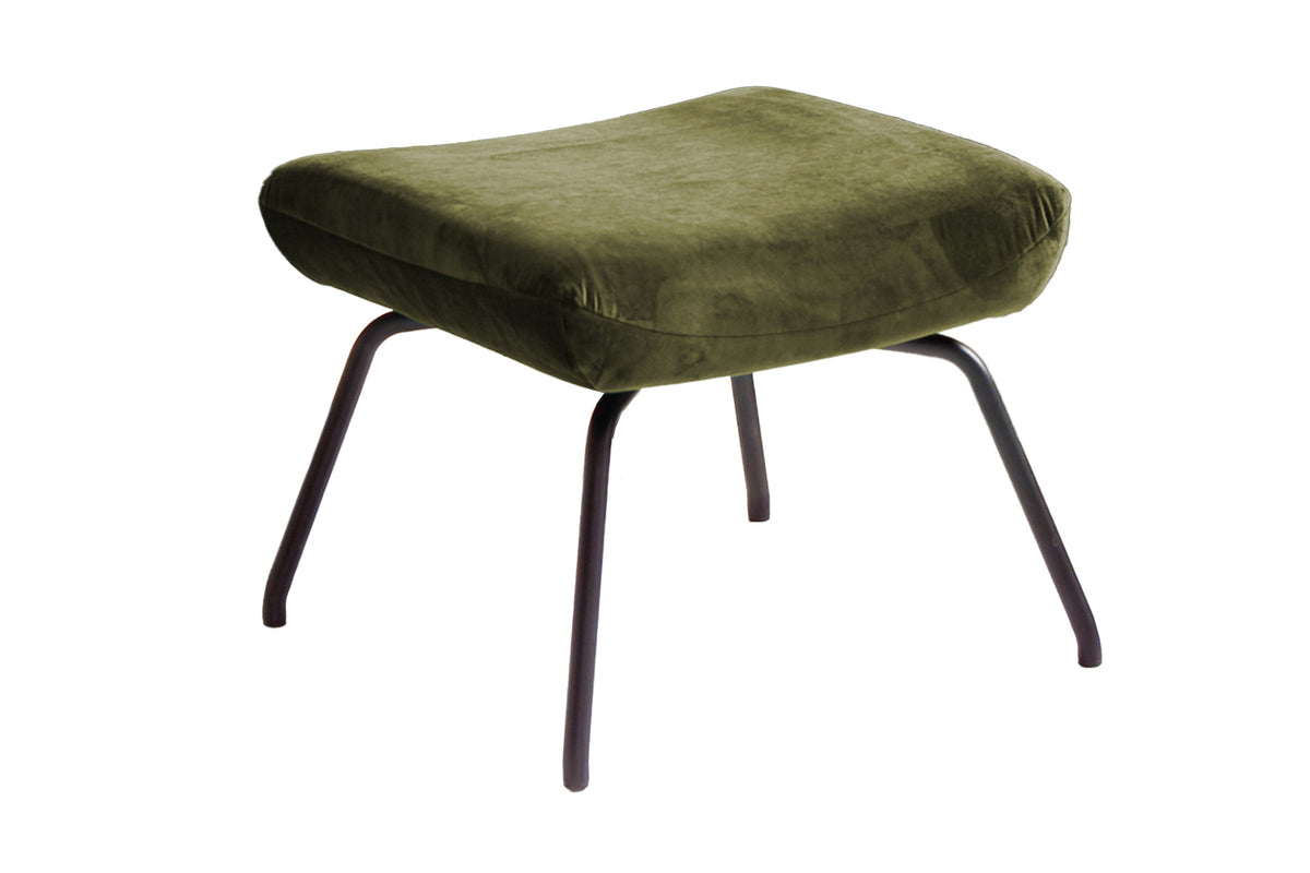 KAWOLA Hocker LOTTE Polsterhocker velvet olivgrün